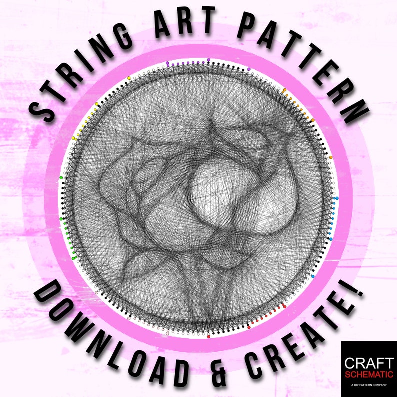 Rozen, bloemen, String art sjabloon PDF, String art digitale kit, string art DIY cadeau, string art patronen PDF, kunst aan de muur voor thuis of in de studio afbeelding 1