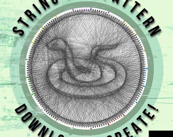 Snake, Reptile, String art template PDF, String art digital kit, string art DIY gift, string art patterns PDF, home or studio wall art