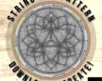 Mandala String Art Template: DIY Digital Kit (PDF Pattern)