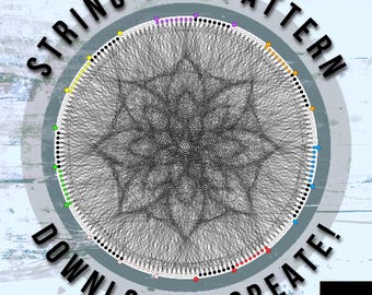 Flower Mandala String Art Template: DIY Digital Pattern (PDF)