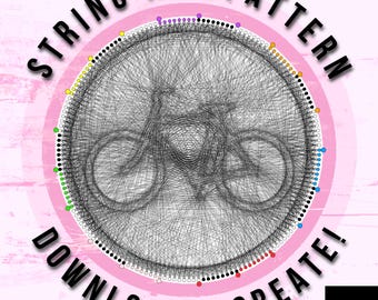 Plantilla de arte de hilo para bicicleta: Arte mural ciclista DIY (patrón PDF)