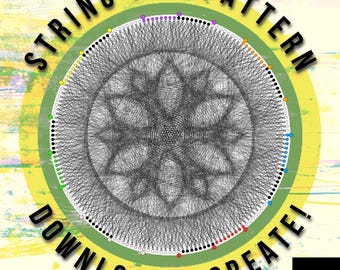 Mandala Hex String Art Template: DIY Digital Kit (PDF)