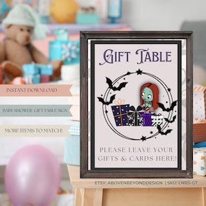 Gifts Table Sign for Baby Shower| Nightmare Before C |Table Sign Baby Shower | printable sign, instant download