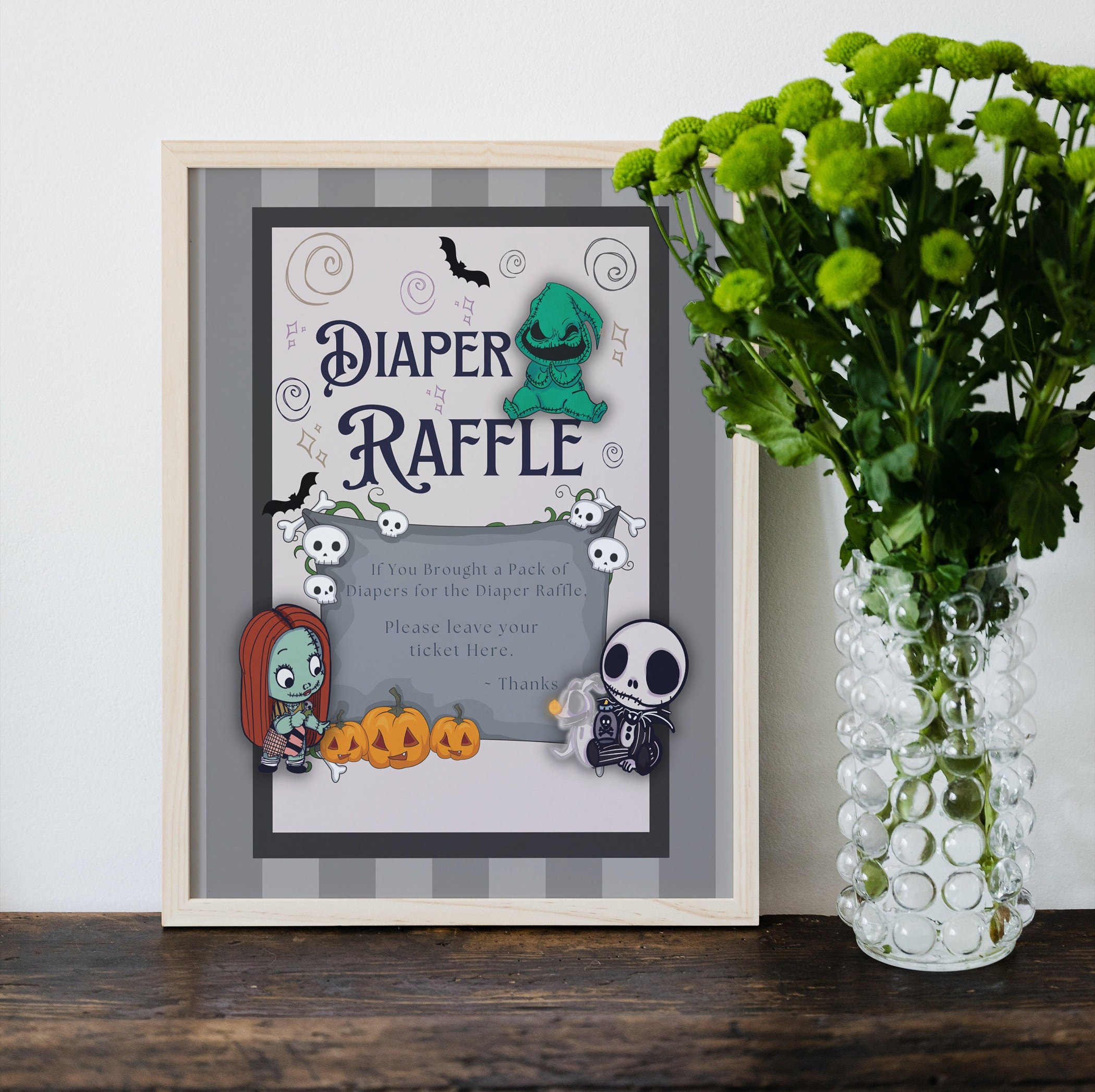 Little Nightmare 'halloween Town' Theme printable Diaper Raffle Ticket ...