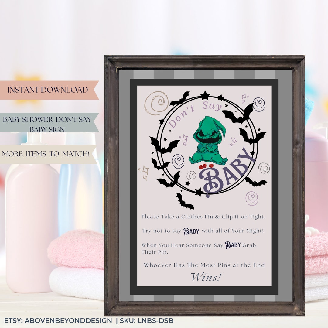 Don't Say Baby Printable PDF | Don't Say Baby Coed Baby Shower Game ...