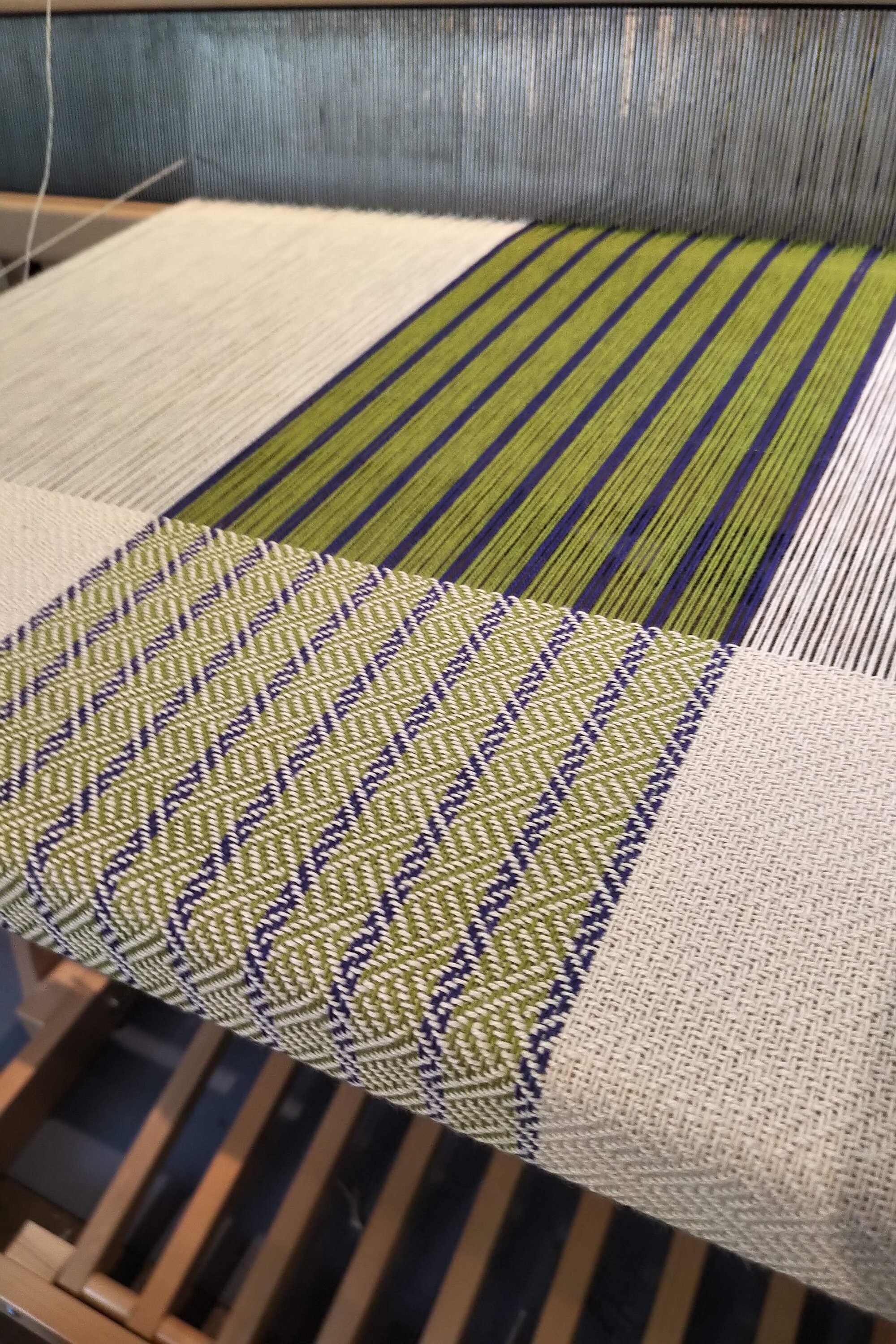 Handwoven Tea Towel With Blue/lime Center Stripe Classic - Etsy Canada