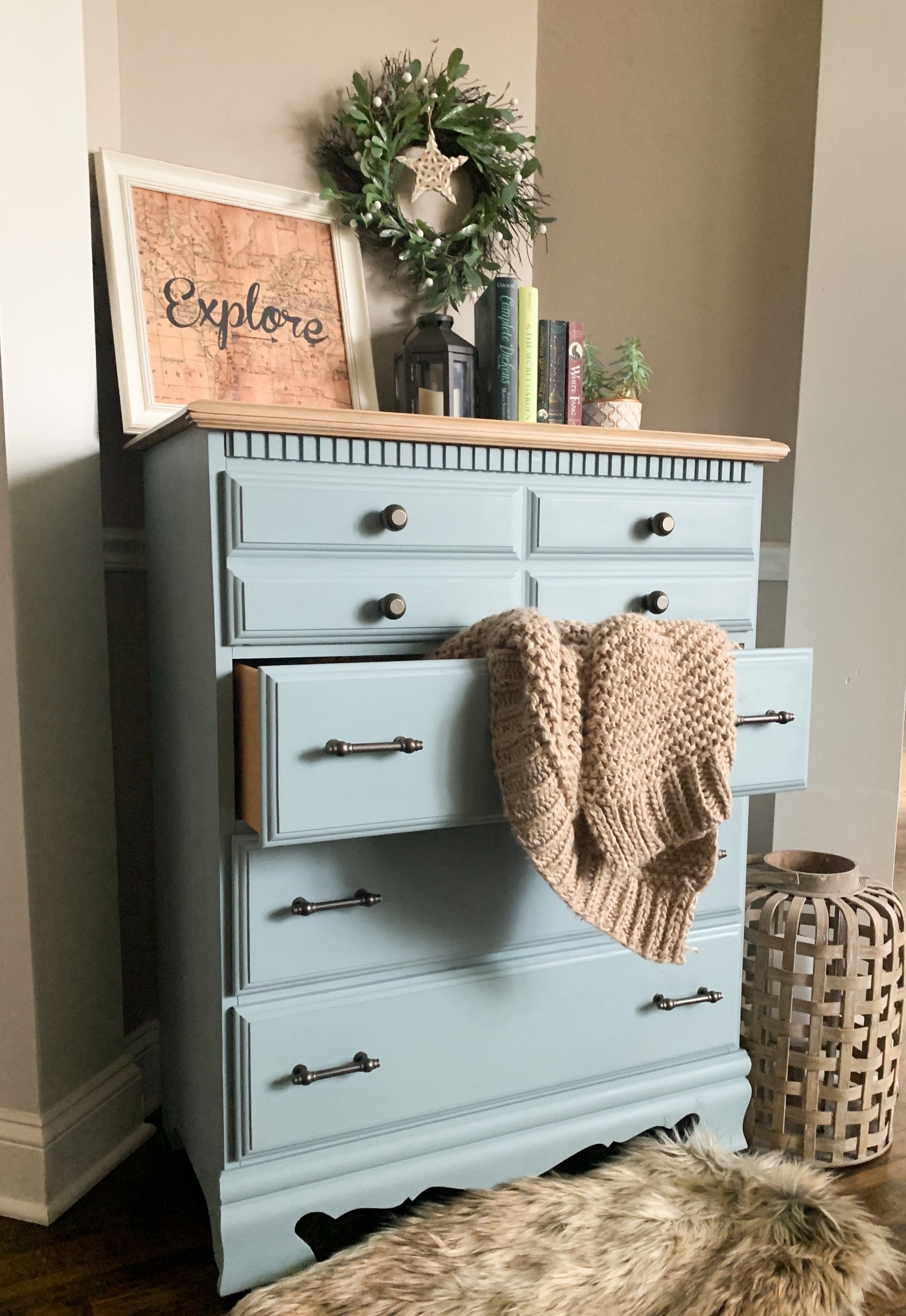 Blue nursery dresser cheap