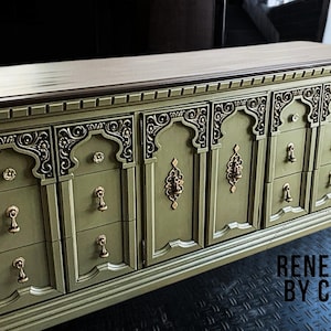 SOLD!! Sample piece! Forest Green Buffet | Sideboard | Vintage Statement Piece