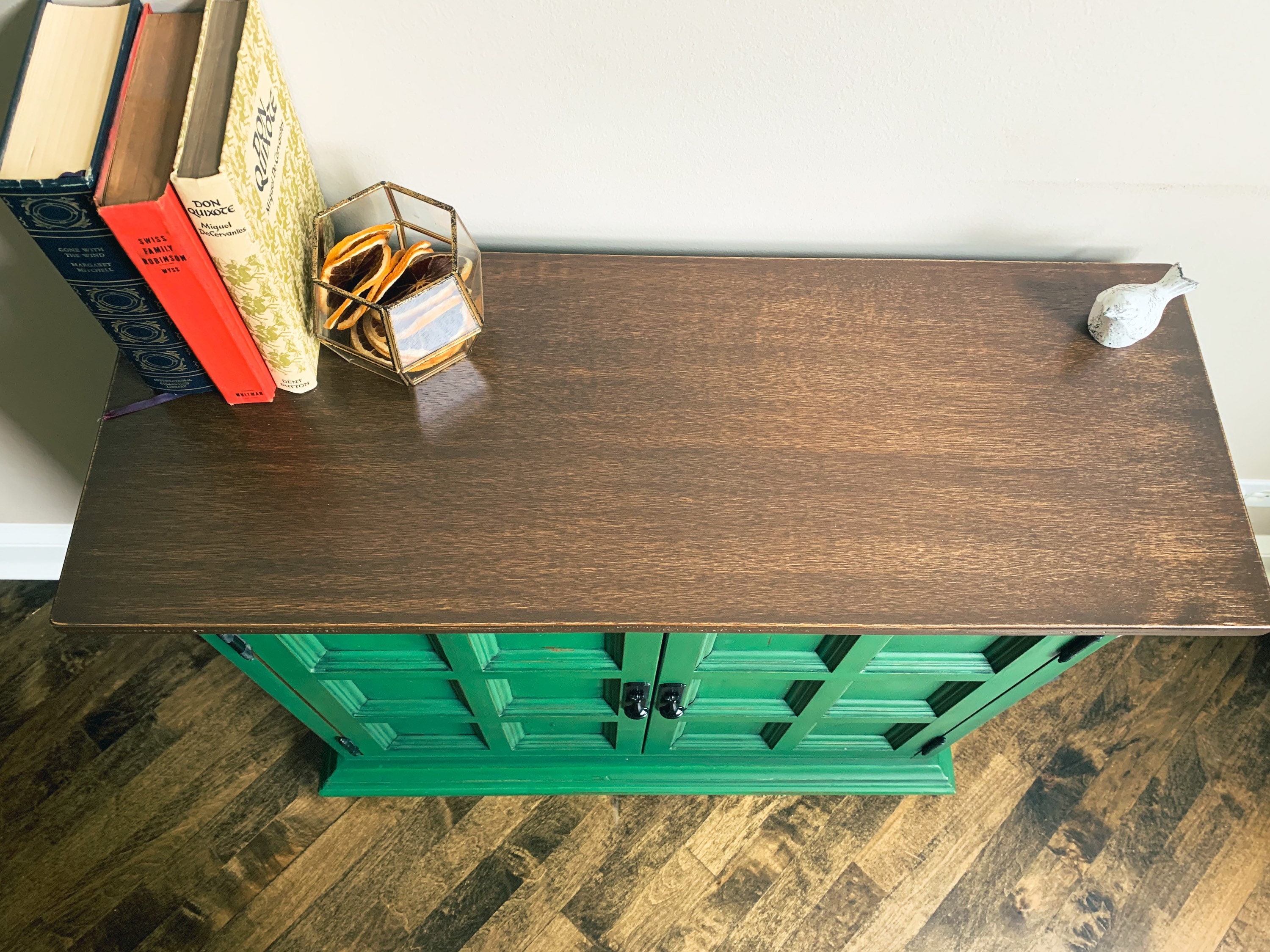 SAMPLE!! Green Storage Cabinet With Shelf | Modern Transitional Vintage ...