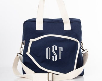 Monogrammiert aus Segeltuch Pickleball Tasche | Personalisierte Sporttasche