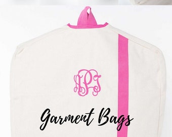 Monogrammed Canvas Garment Bag, Personalized Gift, Wedding Present, Graduation Gift