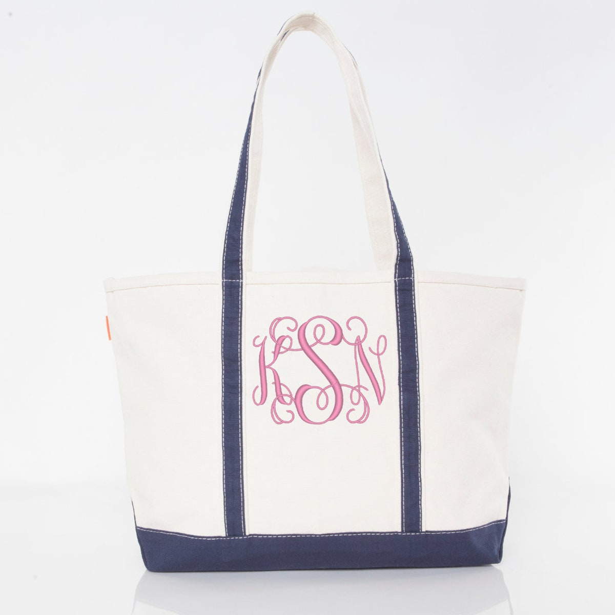 Personalized Canvas Boat Tote Bag | Embroidered Monogram, Zippered - Etsy