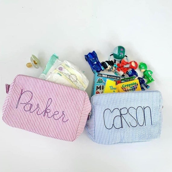 Seersucker cosmetic bag hotsell