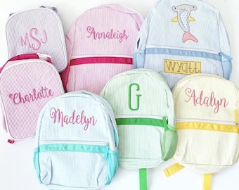 seersucker backpack with pockets