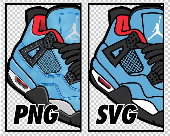 J4 Travis Scott JPEG PNG SVG Digitale Download Sneaker Art - Etsy België