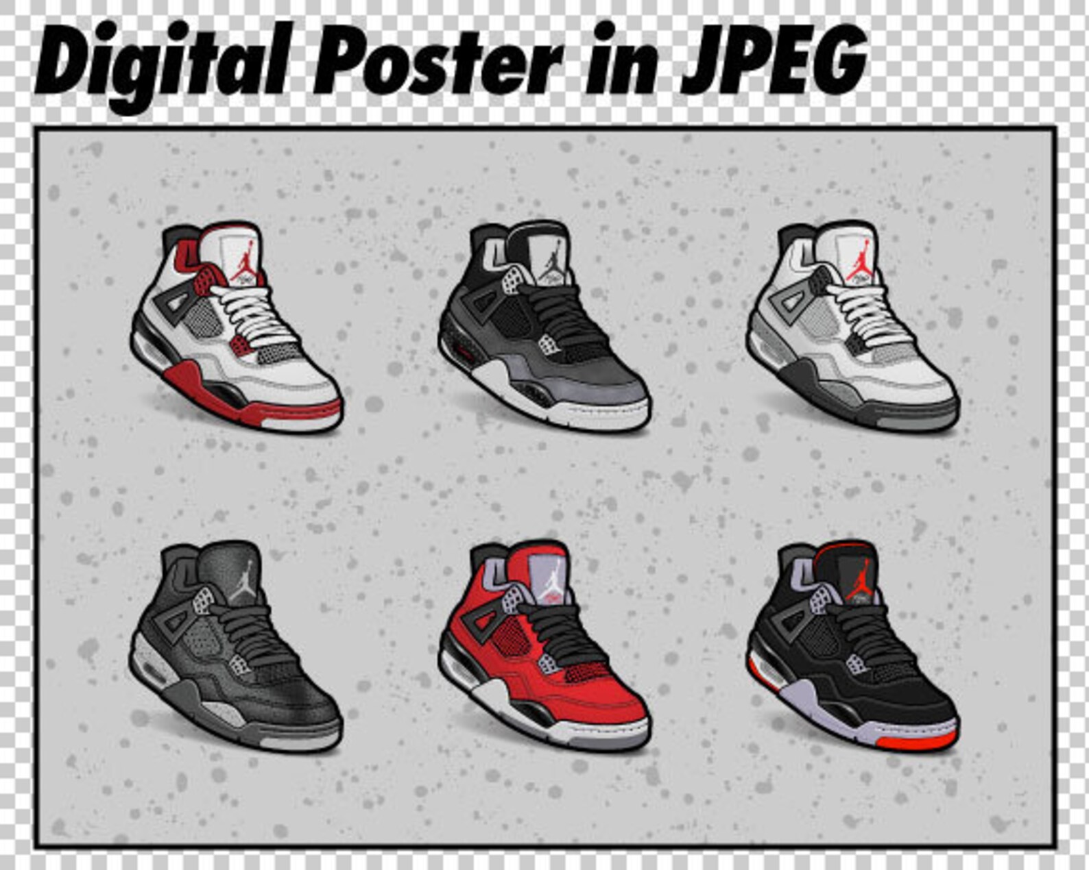 Digital Download Air Jordan 4 version 1 Group of 6 Sneaker - Etsy