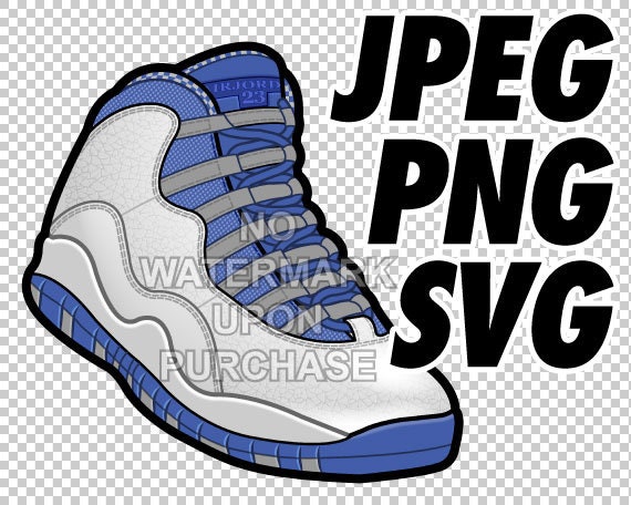 Air Jordan 10 Old Royal JPEG PNG SVG 