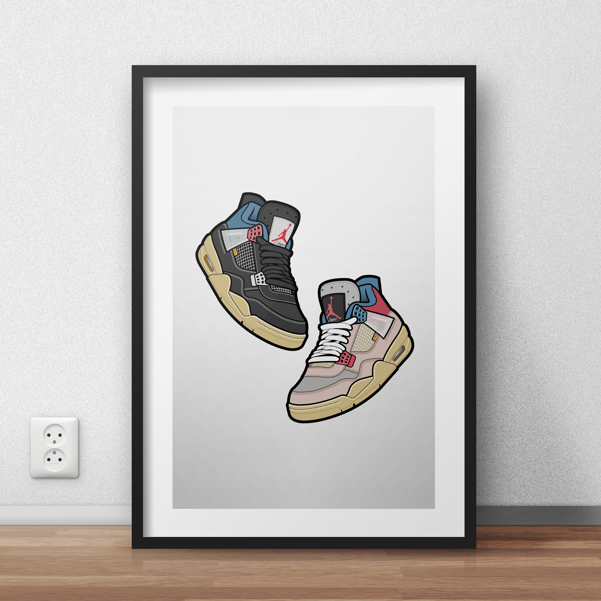 Digital download - Air Jordan 4 Union floating duo poster Digital download - Air Jordan 4 Union floating duo poster