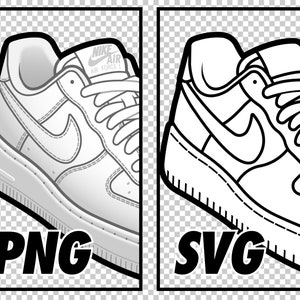 Air Force 1 Triple White JPEG PNG SVG Digital Download Sneaker | Etsy