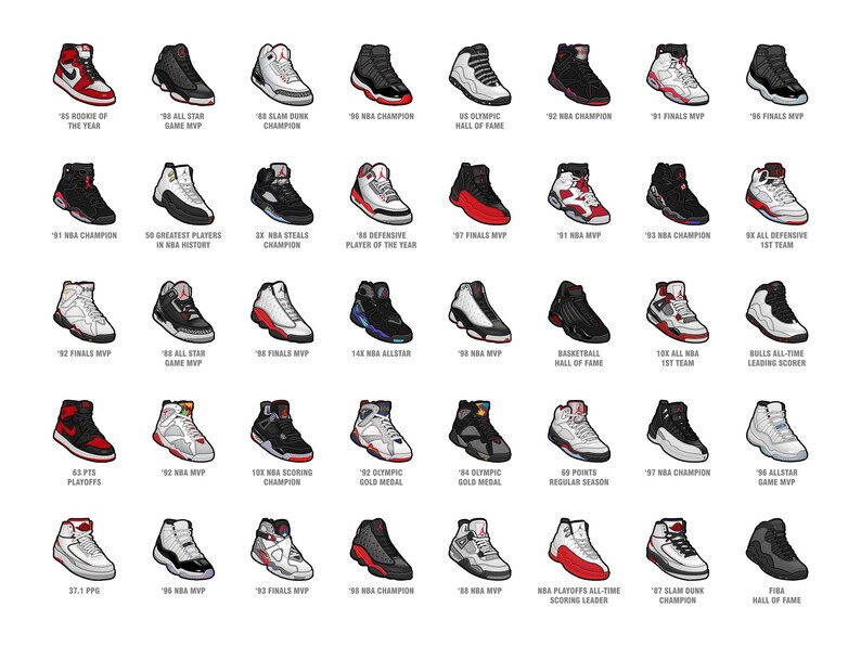 Digital Download Only Jordans OG Sneakers With Achievements Etsy