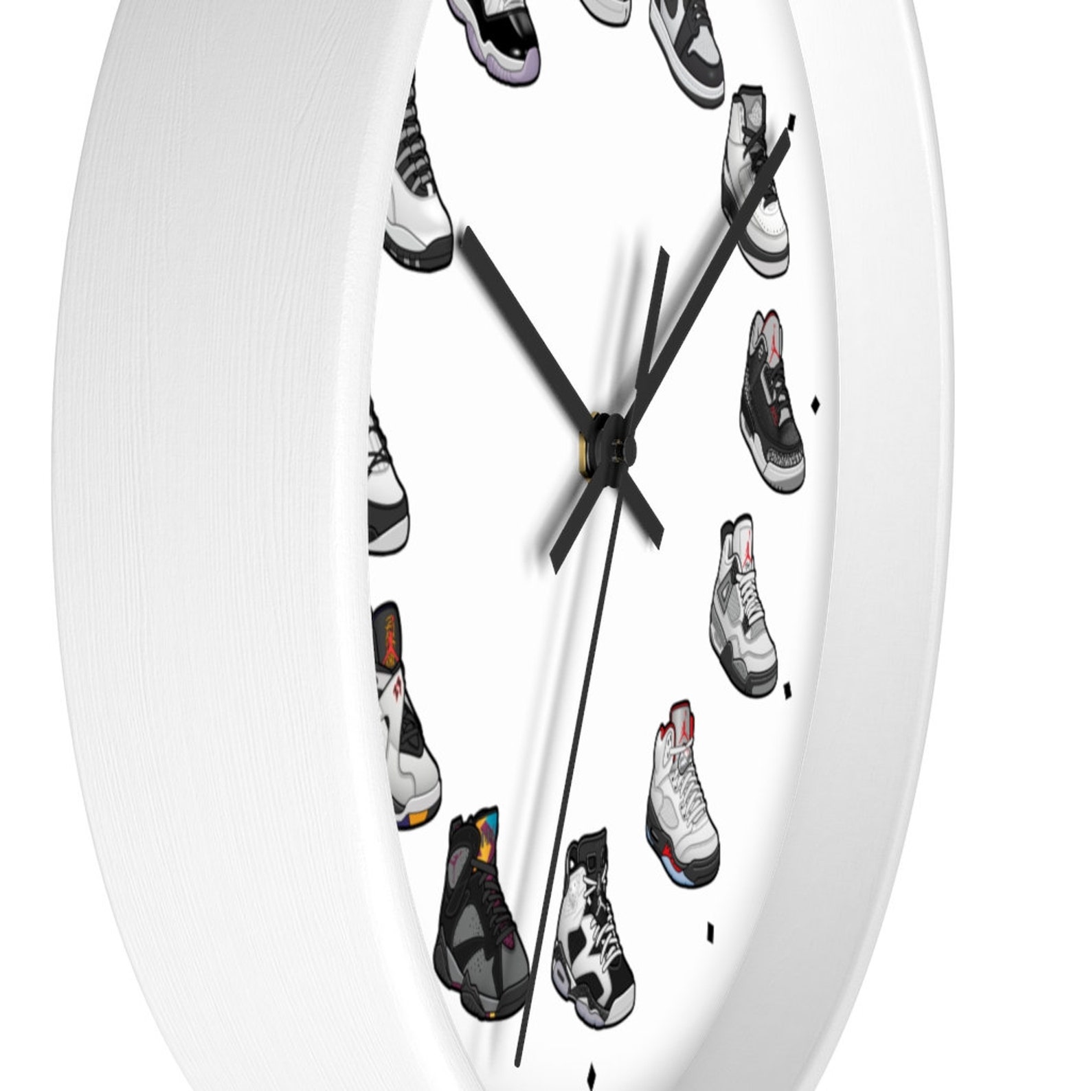 clock with mini sneakers