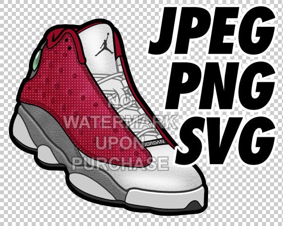 Air Jordan 13 Red Flint JPEG PNG SVG 
