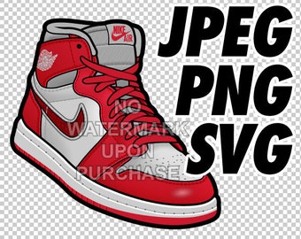 J1 Chicago JPEG PNG SVG Digital Download Sneaker Art - Etsy