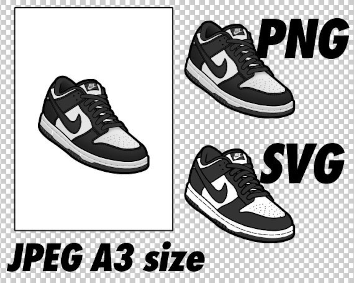 Dunk Low Panda JPEG PNG SVG Digital Download Sneaker Art Etsy