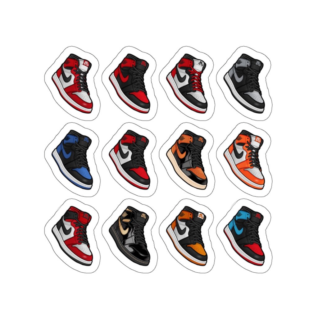 12pcs pack Stickers Air jordan 1 colorways group 1 Etsy