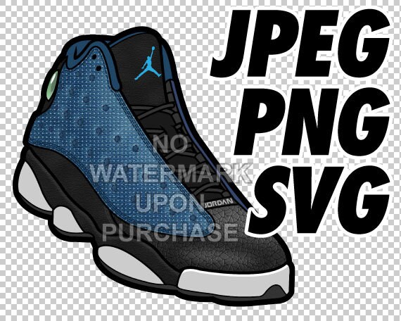 J13 Brave Blue JPEG PNG SVG Digital Download Sneaker Art - Etsy