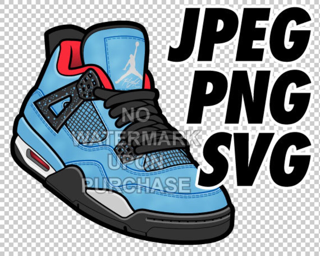 J4 Travis Scott JPEG PNG SVG Digital Download Sneaker Art - Etsy Canada