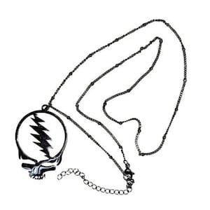Grateful Dead Silver Plated Stainless Steel Necklace Steal Your Face Collectible