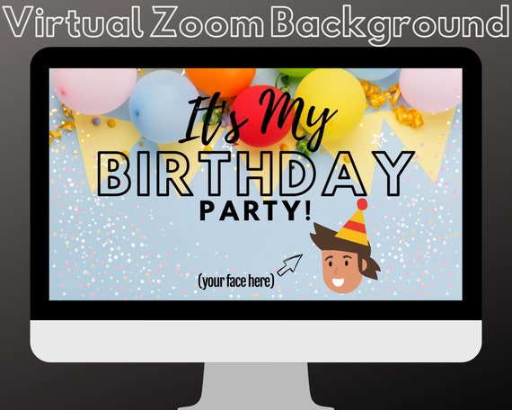 It s My Birthday Party Virtuele achtergrond decoraties voor Zoom