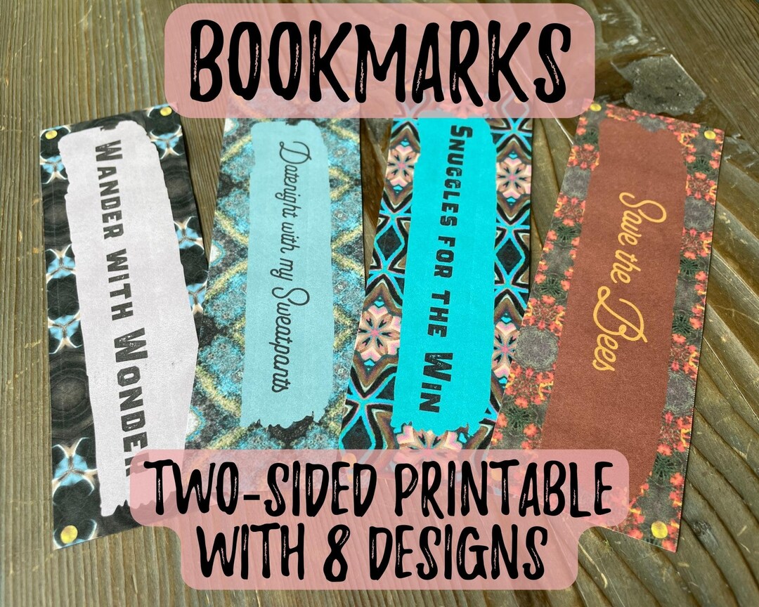 Bookmark Printable Pdfs With Self-care Stress Relief Phrases, 8 Designs