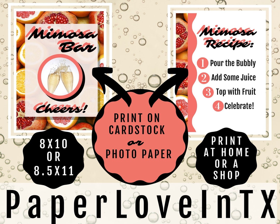 Mimosa Bar Citrus Pomegranite Printables DIY Bundle - Etsy