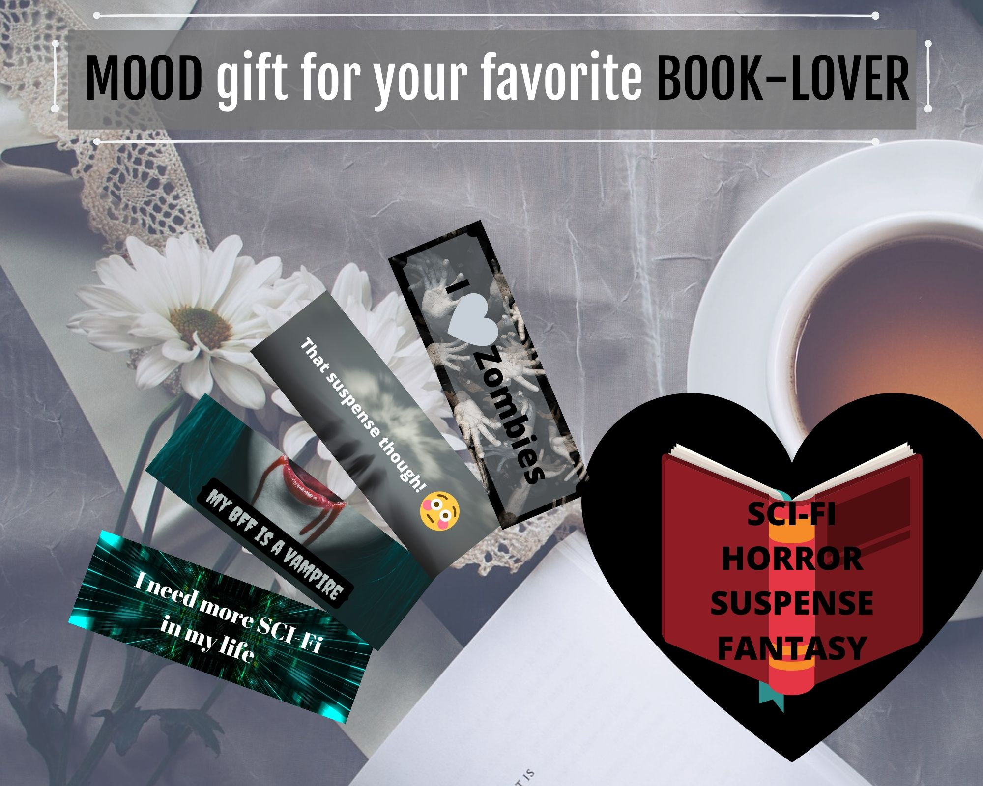 Printable Bookmarks with Dark Sci-Fi, Fantasy, Suspense, EMO Theme ...
