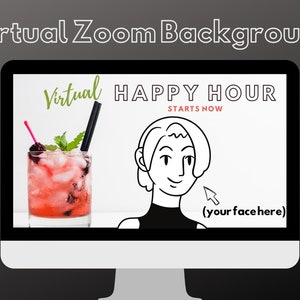Sfondo happy hour virtuale con cocktail per videoconferenze Zoom