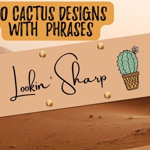 Marcador de archivos PDF imprimibles con diseños de cactus y frases calmantes, 12 diseños con patrón de rayas a juego en impresión de 2 caras, tamaño carta