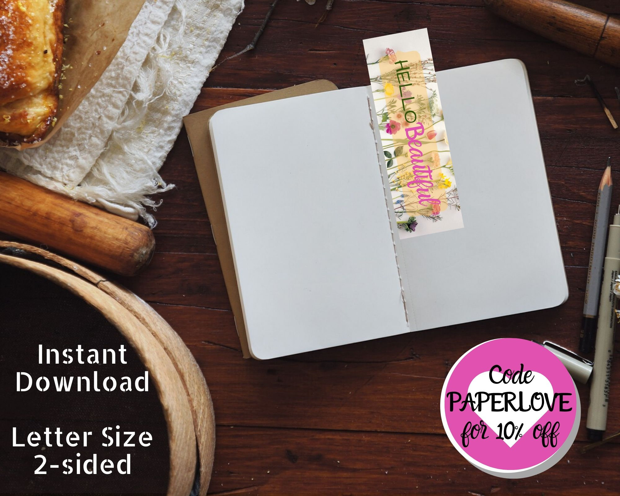 Printable Bookmarks With Spring Flowers and Inspirational Text Letter ...