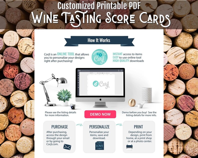 Editable Wine Tasting Score Card Printable PDF Digital Download 8.5x11 ...