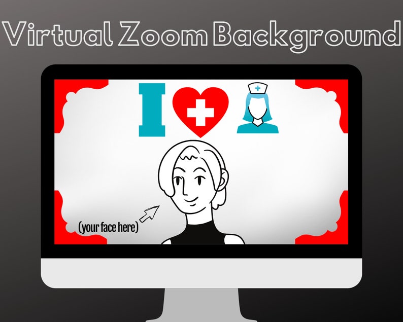 I Love Nurses Virtual Background for Zoom Video Conferencing Etsy