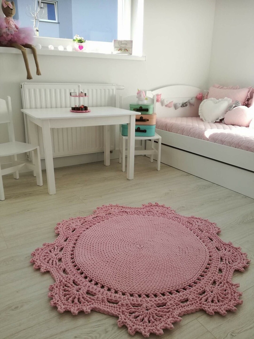 Cotton Crochet Rug, Round Lace Mat, Handmade String Rug, Napkin Rug - Etsy