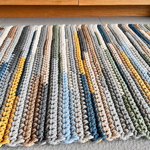 Rechthoekig gehaakt vloerkleed, handgemaakt katoenen vloerkleed, patchwork badkamermat, eenvoudig koordtapijt