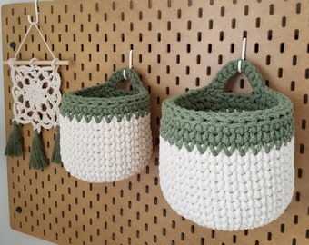 Set of baskets 2 pcs, hanging basket, crochet organizer