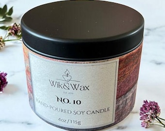 WikWax No.10 Sojakerze in der Dose – Bergamotte, Neroli & Zitrone – Handgemachte minimalistische Öko-Kerze – natürlicher Duft – Reisekerze