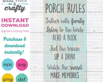 Porch Rules Svg, Porch Rules Sign Svg, Porch Svg, Porch Sign Svg, Summer Sign Svg, Svg designs, Svg files, Summer Svg, Summer Png,