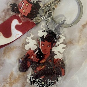 Karlach Keychain: Baldur&#39;s Gate 3 Fanart, Acrylic Charm
