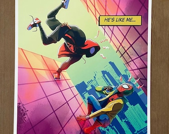 Spiderverse "Es como yo" / Impresión artística de Miles Morales y Spidey / A4/A5/A6