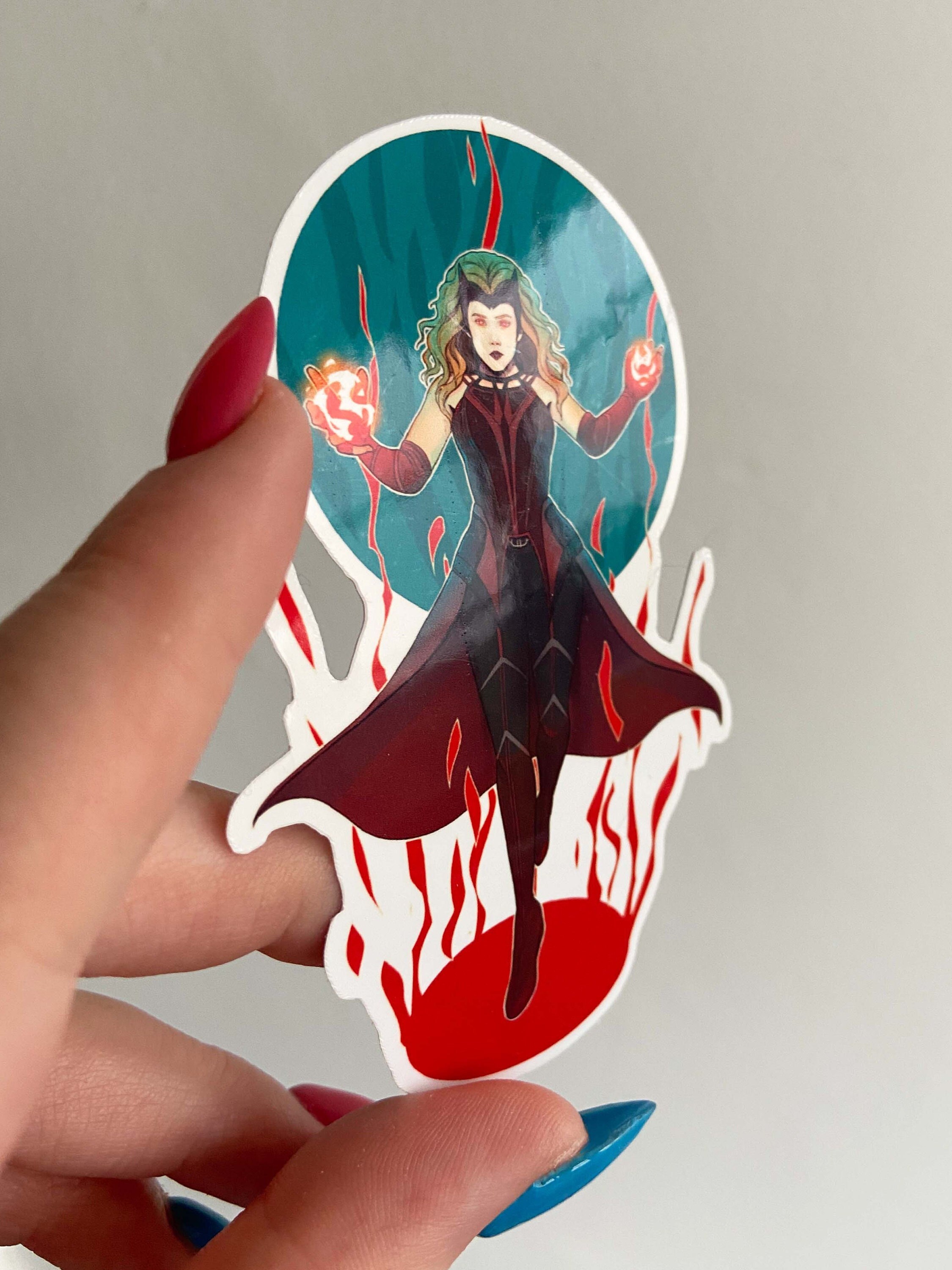 Scarlet Witch Glossy Vinyl Sticker | Wanda Maximoff Fanart - Etsy