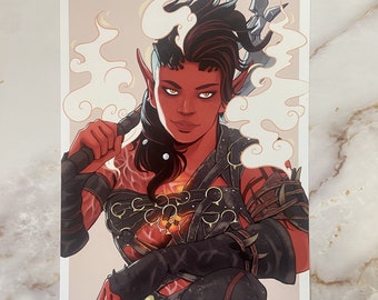Karlach “Hey Soldier” Art Print | Baldur’s Gate 3 Fanart | A4/A5 | Glossy 250gsm Art Print | Beefbeff Art